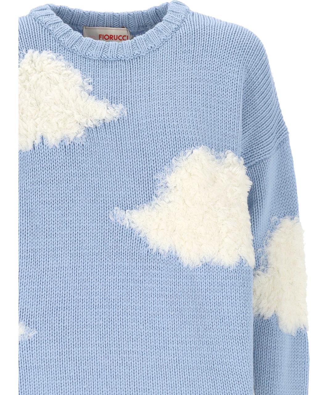 FIORUCCI Голубой шерстяной джемпер / свитер, фото 2