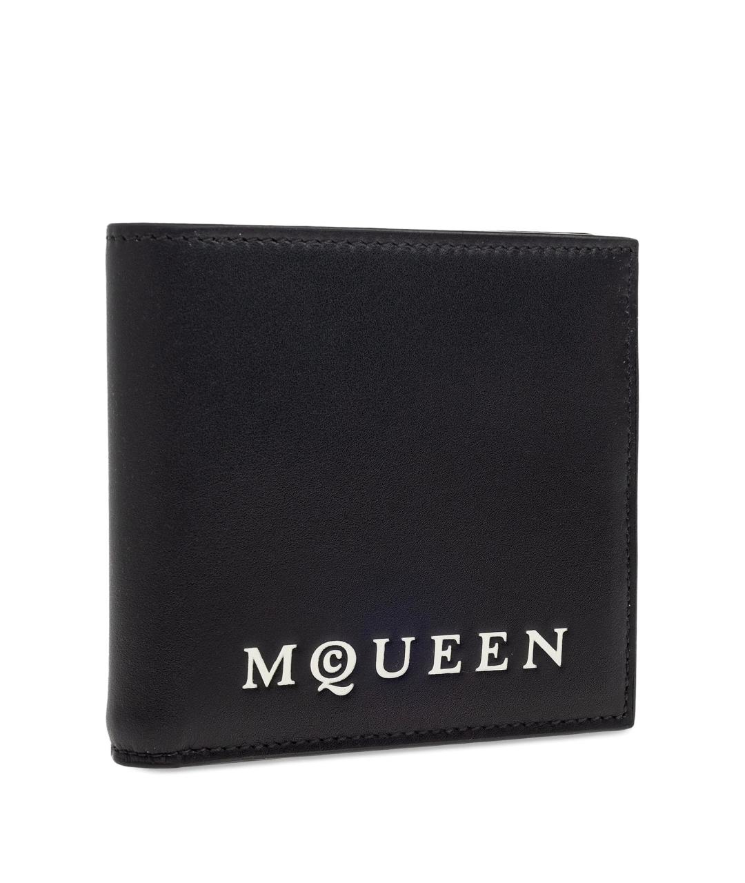 ALEXANDER MCQUEEN Черный кожаный кошелек, фото 3