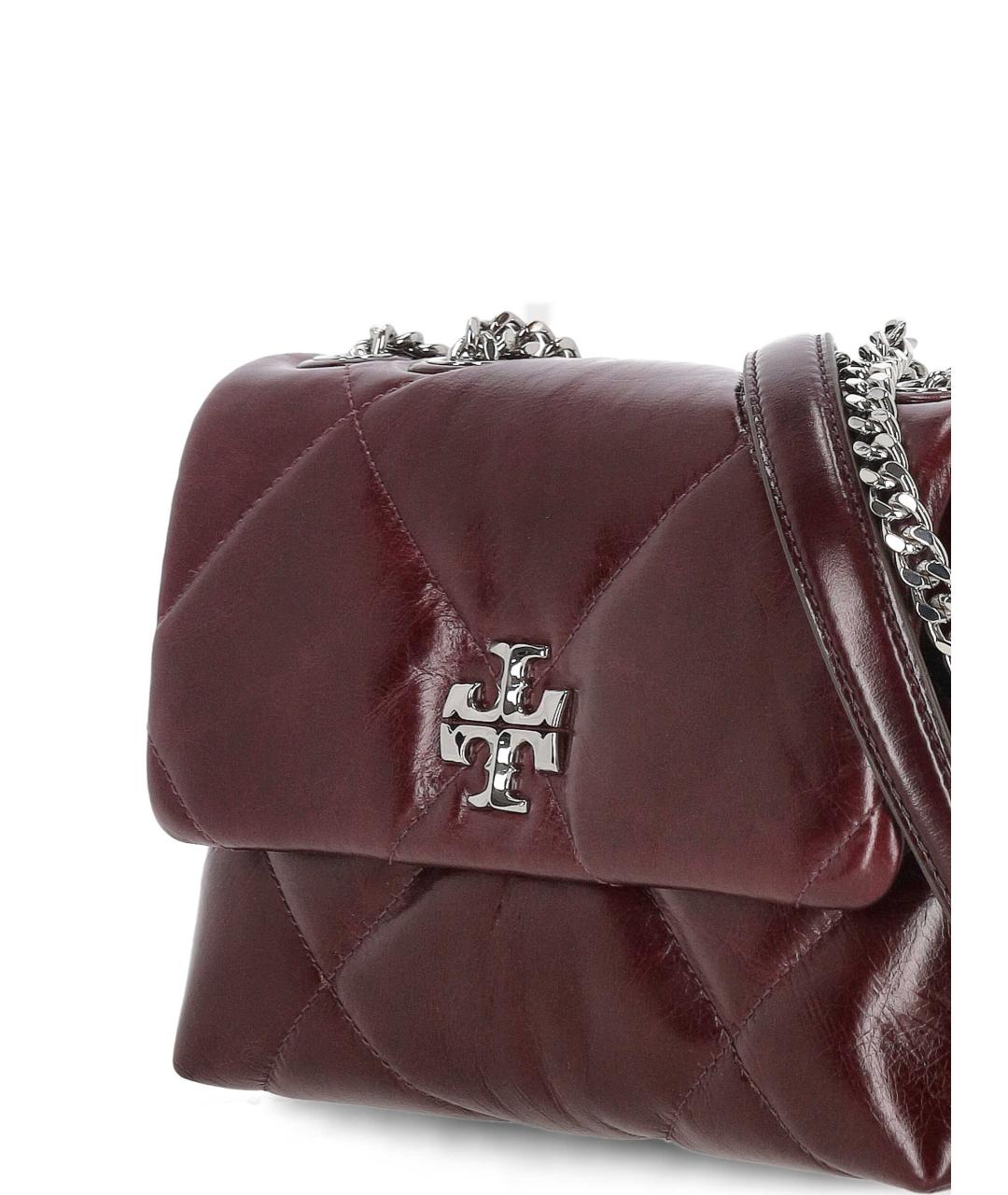 TORY BURCH Бордовая кожаная сумка через плечо, фото 4