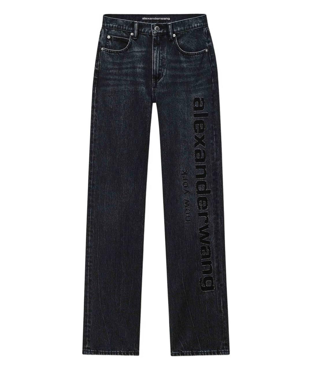 ALEXANDER WANG Темно-синие хлопковые прямые джинсы, фото 1