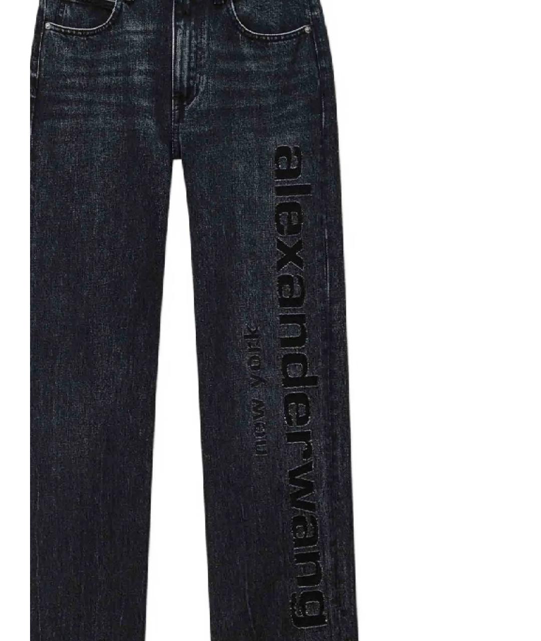 ALEXANDER WANG Темно-синие хлопковые прямые джинсы, фото 2