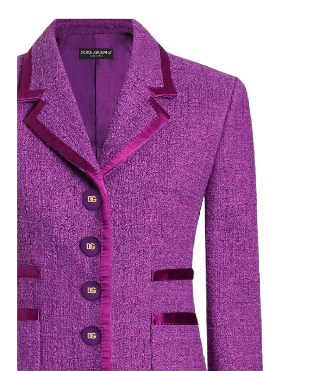 DOLCE&GABBANA Фиолетовый хлопковый жакет/пиджак, фото 2