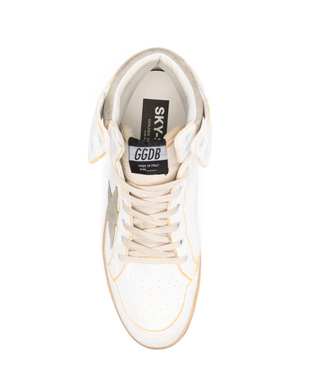 GOLDEN GOOSE DELUXE BRAND Белые кожаные высокие кроссовки / кеды, фото 4