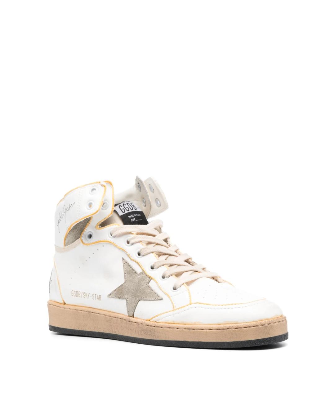 GOLDEN GOOSE DELUXE BRAND Белые кожаные высокие кроссовки / кеды, фото 2