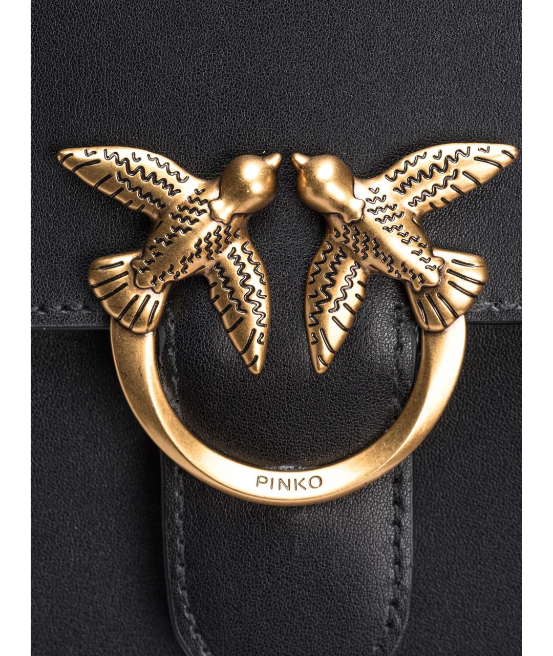 PINKO Черная кожаная сумка через плечо, фото 5