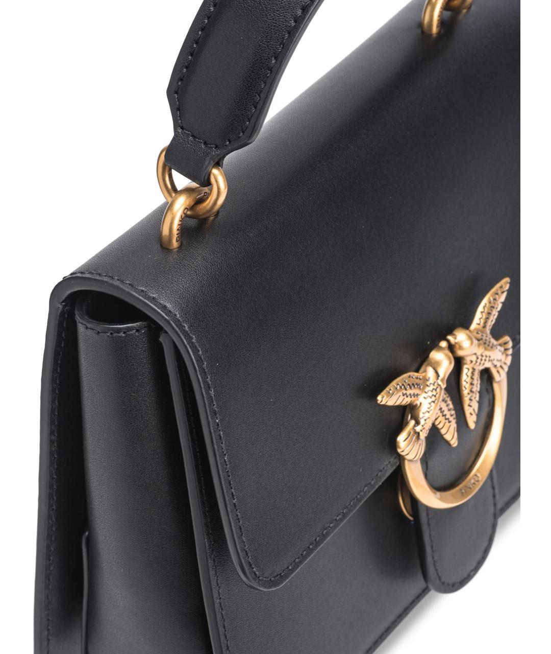 PINKO Черная кожаная сумка через плечо, фото 4