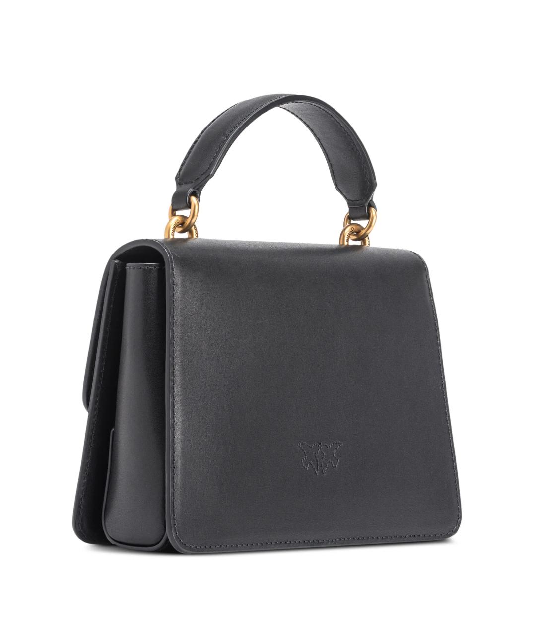 PINKO Черная кожаная сумка через плечо, фото 2