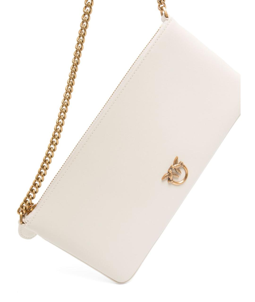 PINKO Бежевая кожаная сумка через плечо, фото 3