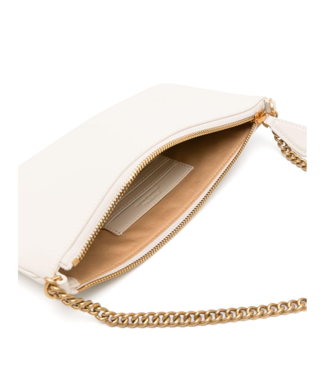 PINKO Бежевая кожаная сумка через плечо, фото 4