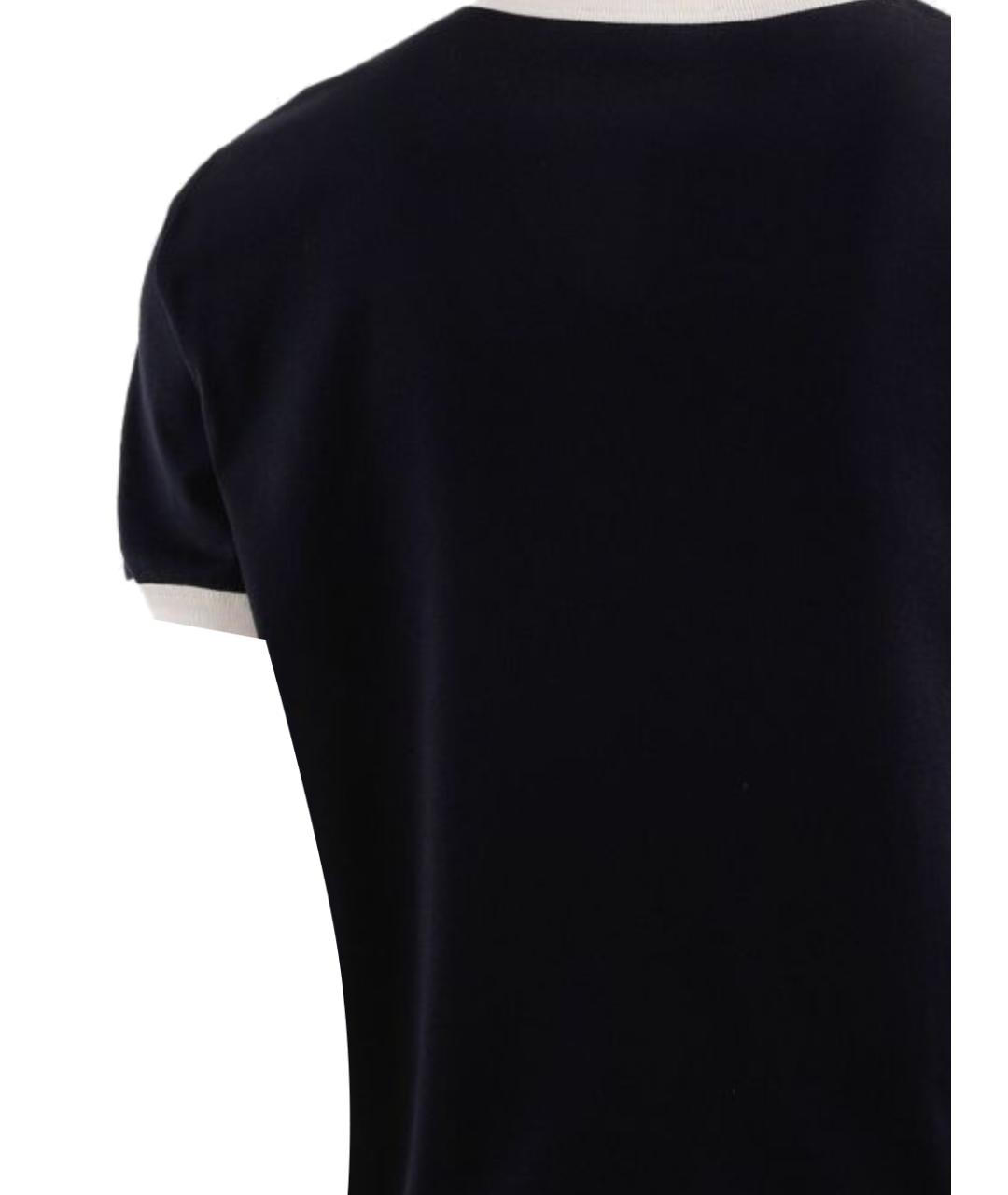 DOLCE&GABBANA Темно-синяя хлопковая футболка, фото 3
