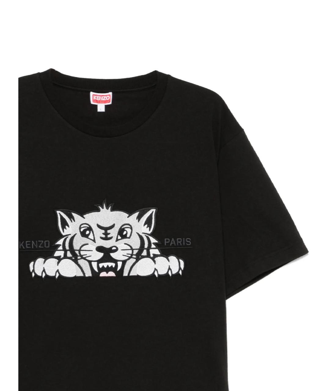 KENZO Черная хлопковая футболка, фото 2