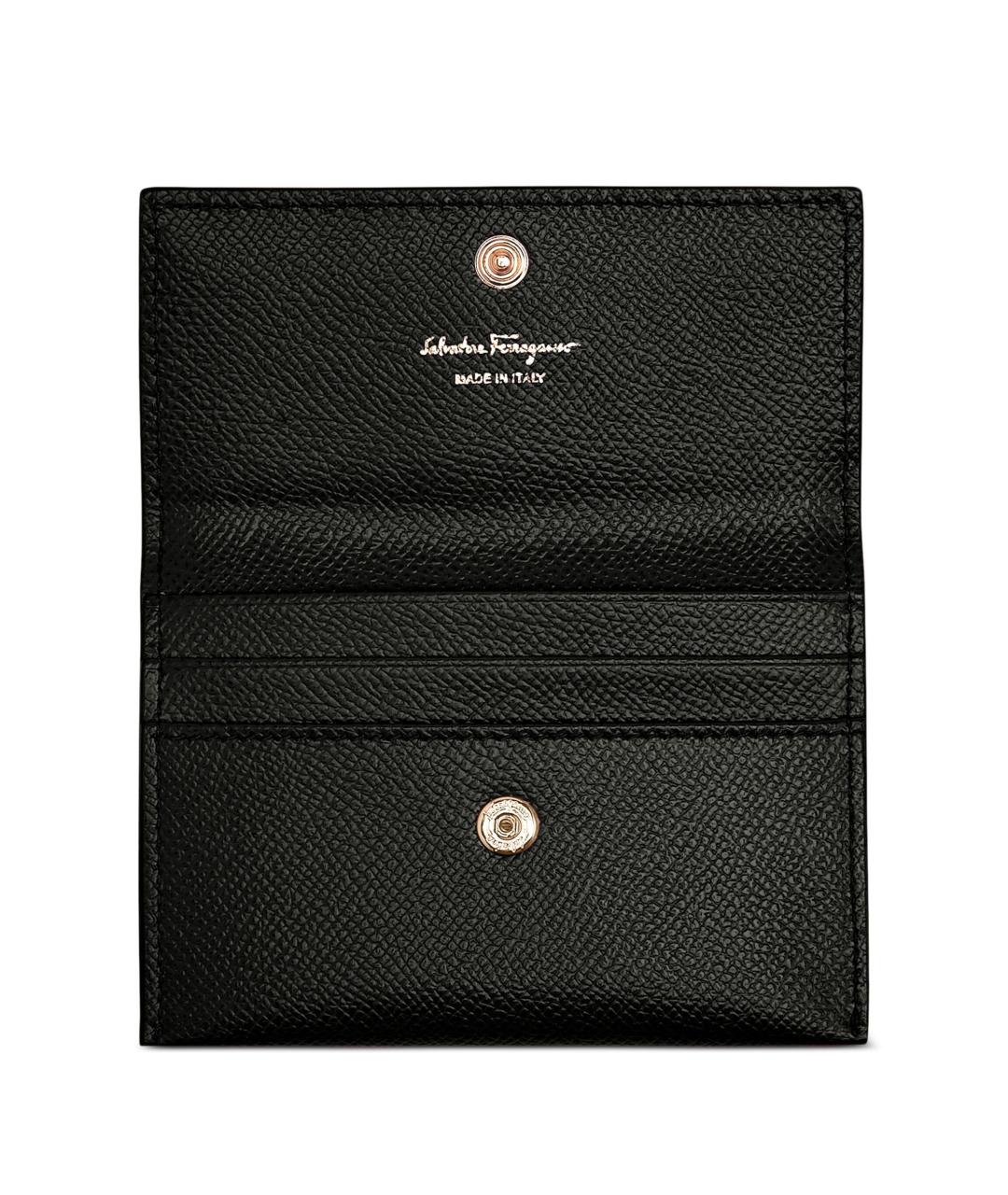 FERRAGAMO Черный кожаный кошелек, фото 3