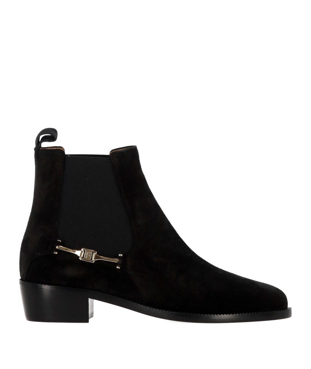 FERRAGAMO Черные замшевые сапоги, фото 1