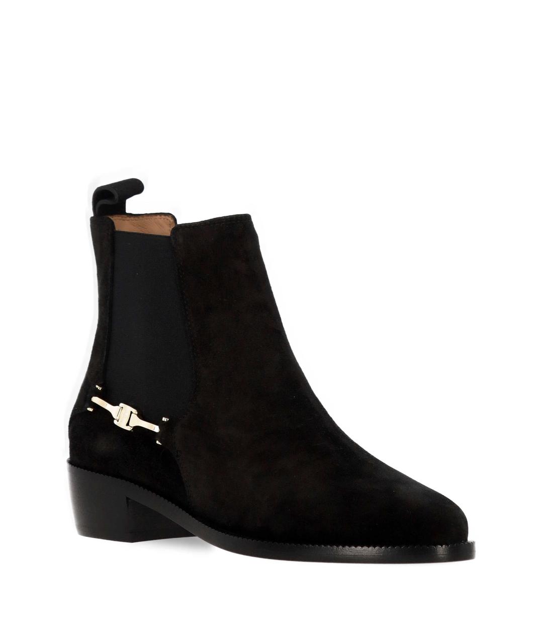 FERRAGAMO Черные замшевые сапоги, фото 2