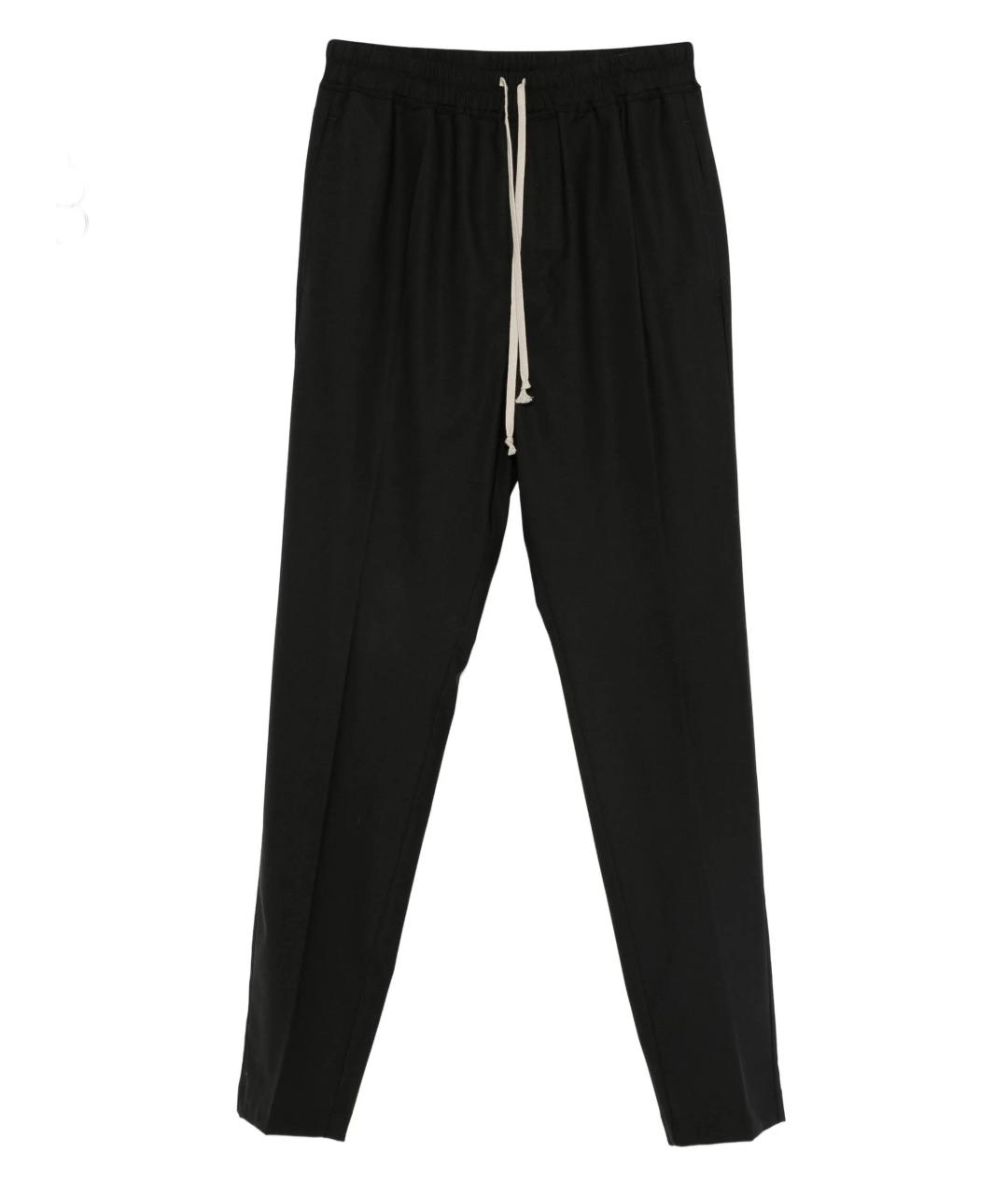 RICK OWENS Черные шерстяные повседневные брюки, фото 1