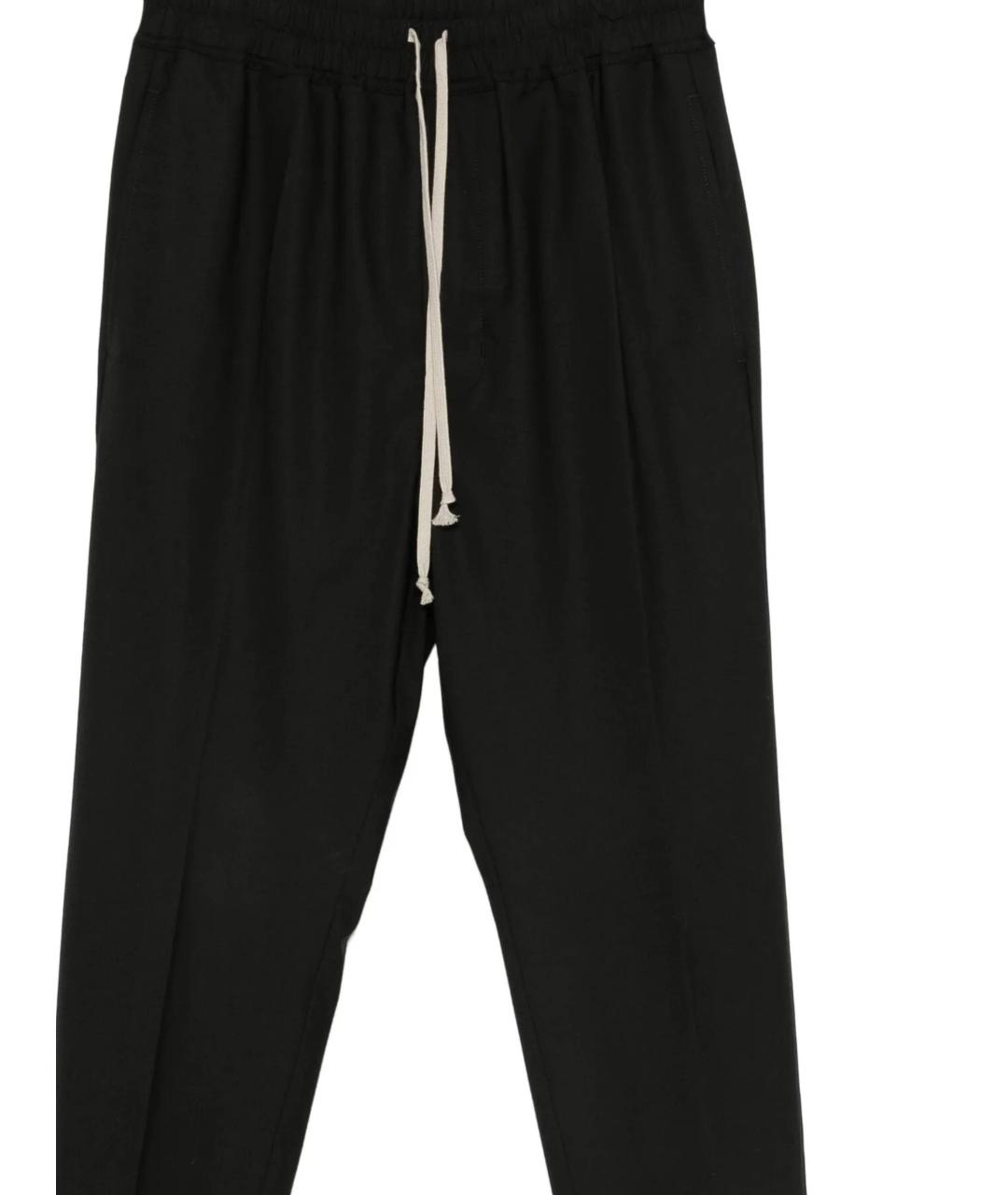 RICK OWENS Черные шерстяные повседневные брюки, фото 2