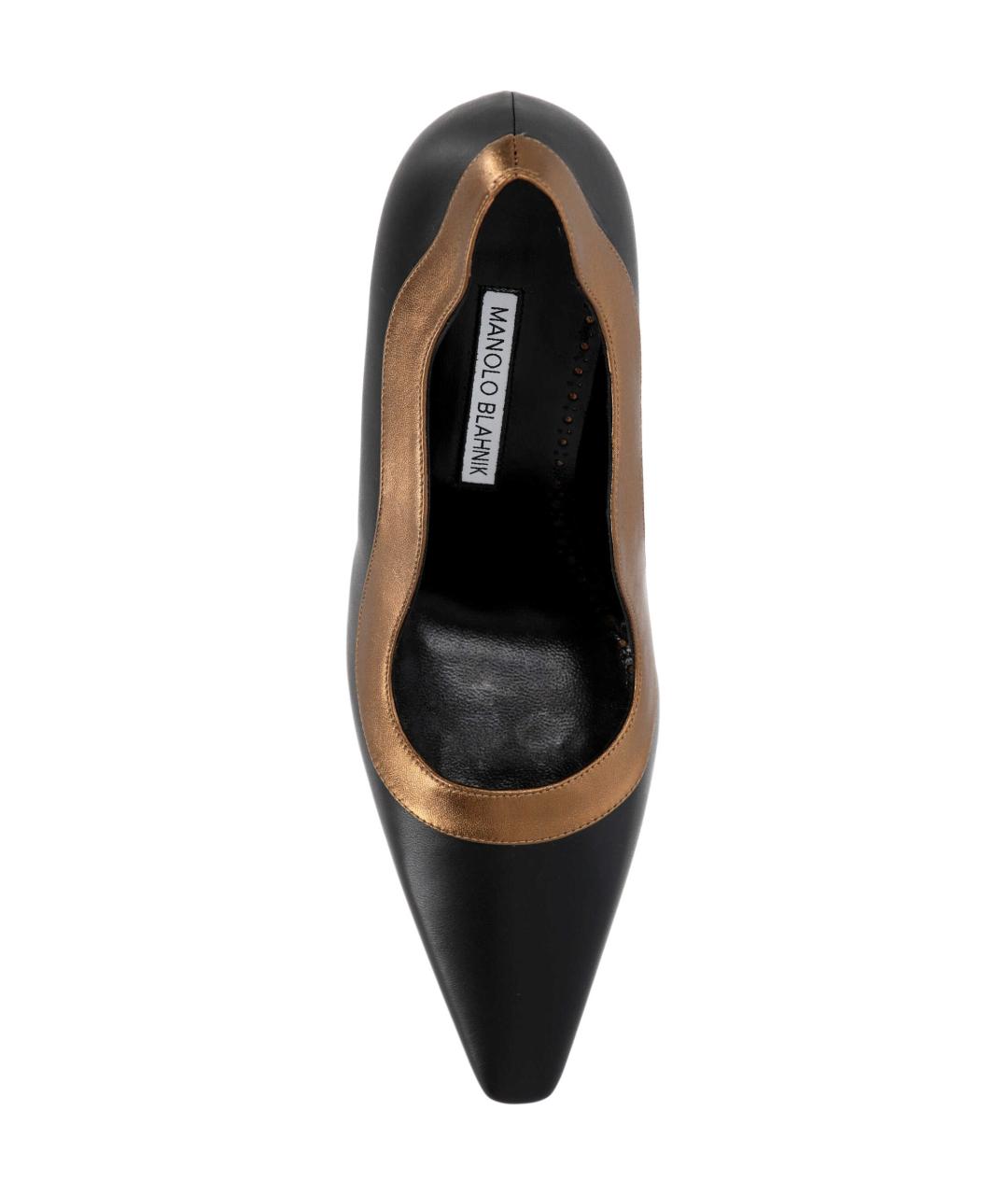 MANOLO BLAHNIK Черные кожаные туфли, фото 4