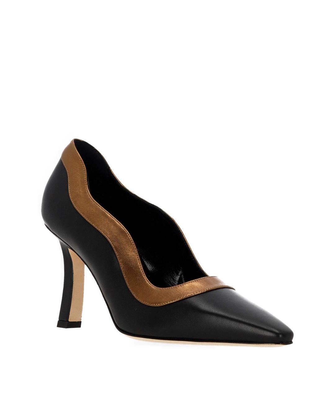 MANOLO BLAHNIK Черные кожаные туфли, фото 2
