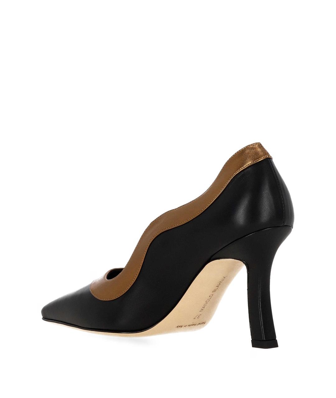 MANOLO BLAHNIK Черные кожаные туфли, фото 3
