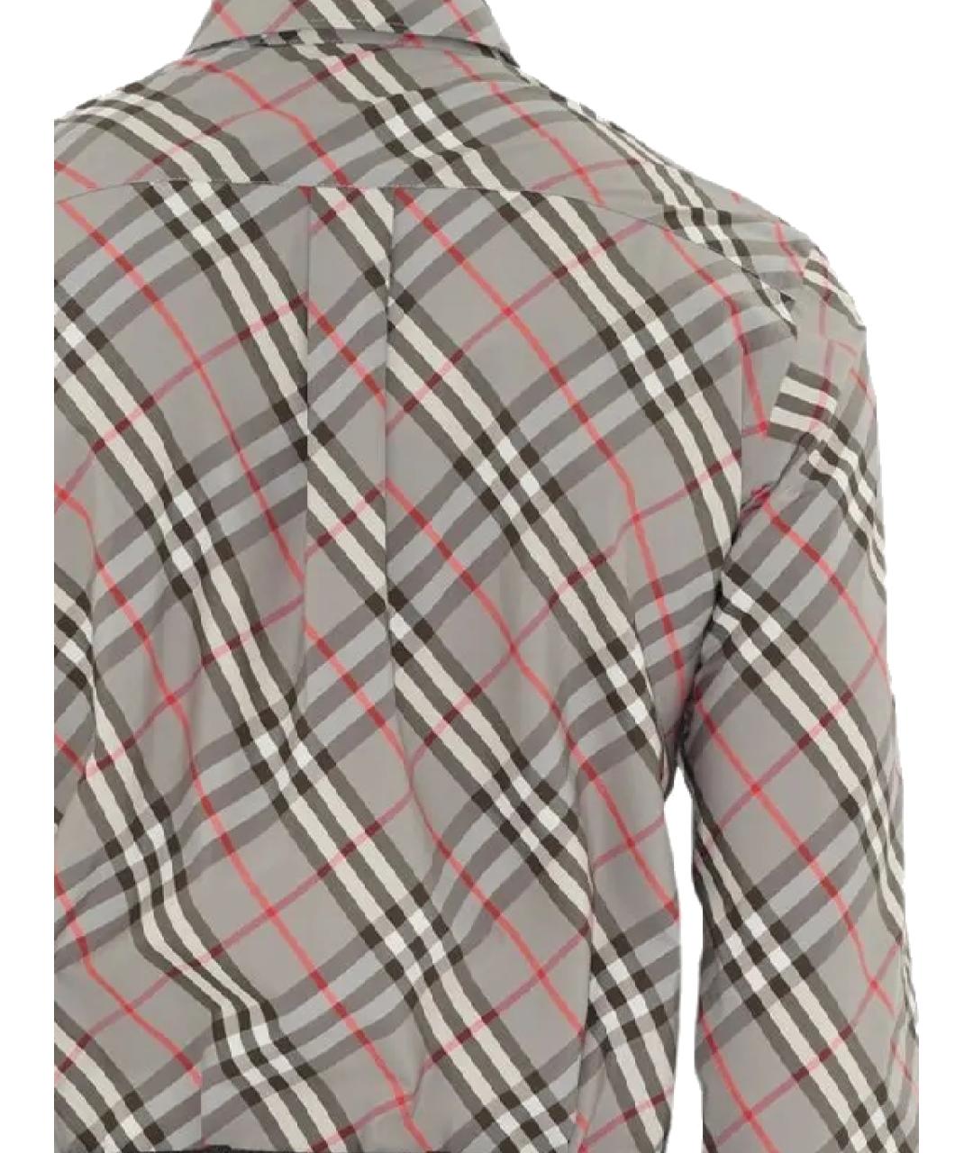 BURBERRY Серая хлопковая кэжуал рубашка, фото 3