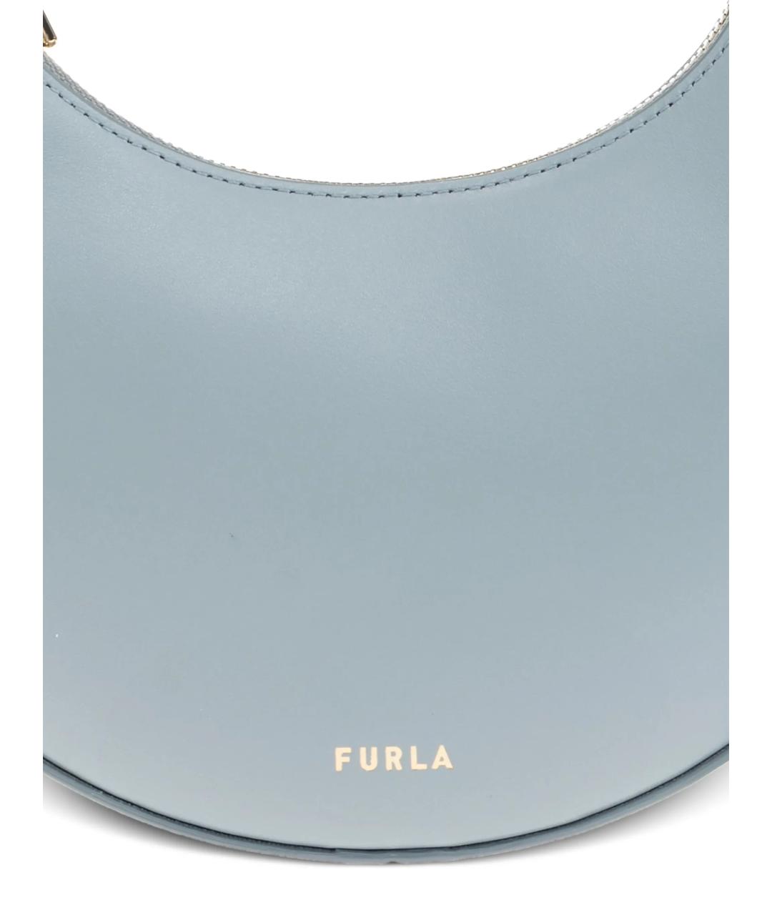 FURLA Голубая кожаная сумка с короткими ручками, фото 2