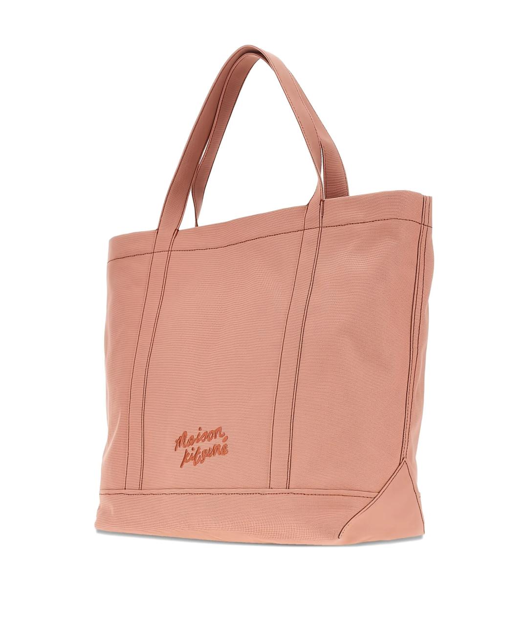 MAISON KITSUNE Розовая хлопковая сумка тоут, фото 3