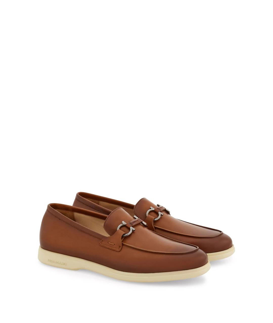 FERRAGAMO Коричневые кожаные лоферы, фото 2