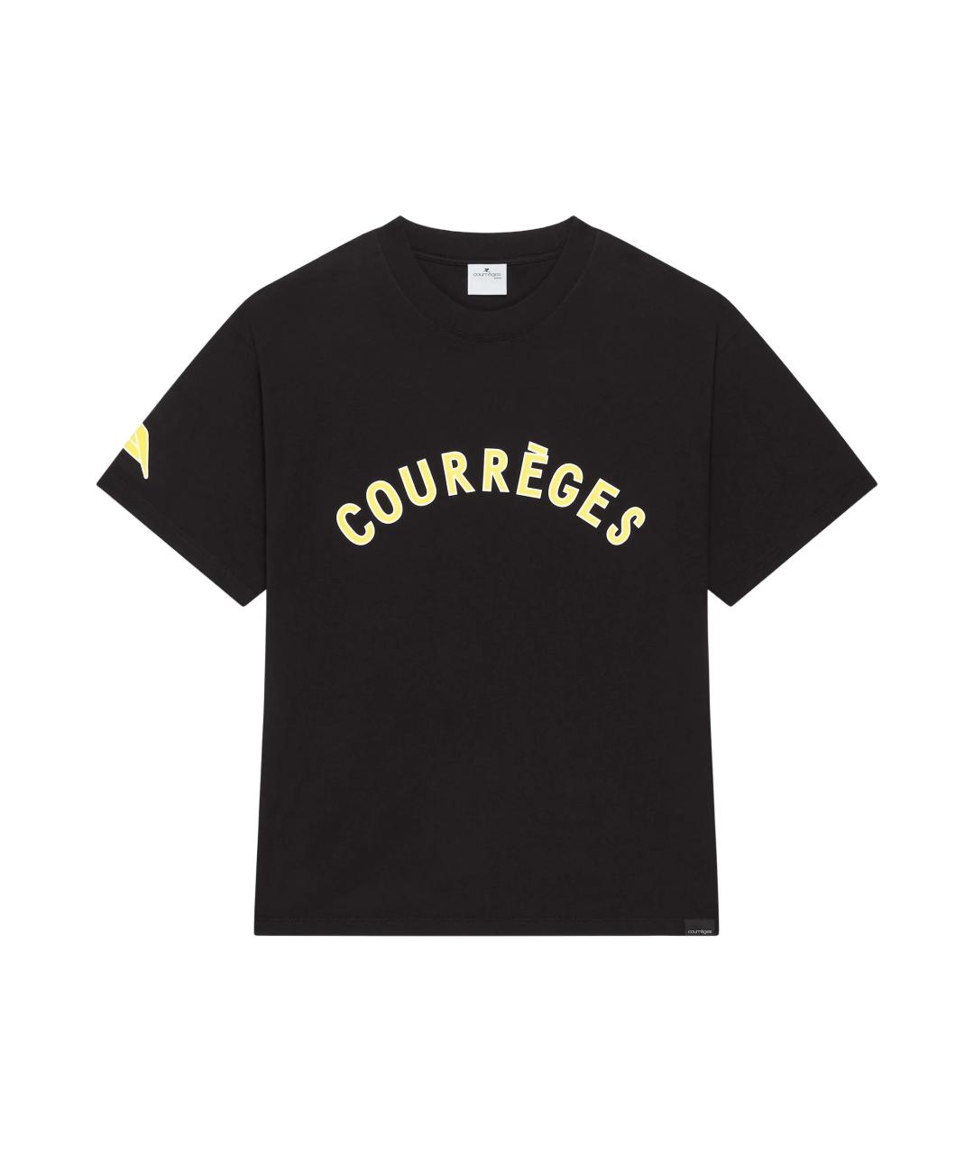 COURREGES Черная хлопковая футболка, фото 1
