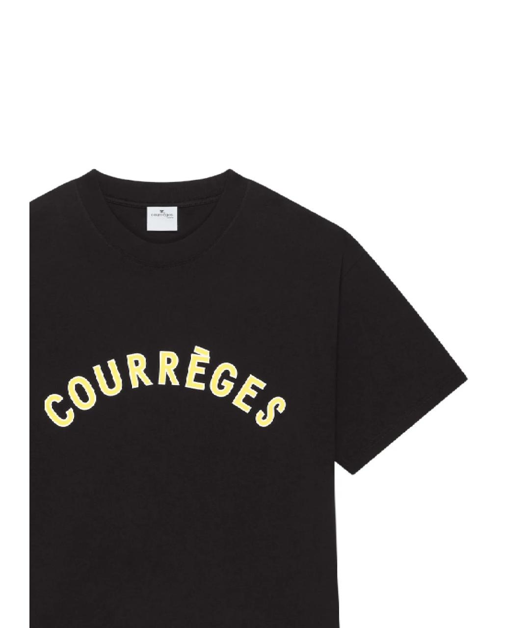 COURREGES Черная хлопковая футболка, фото 2