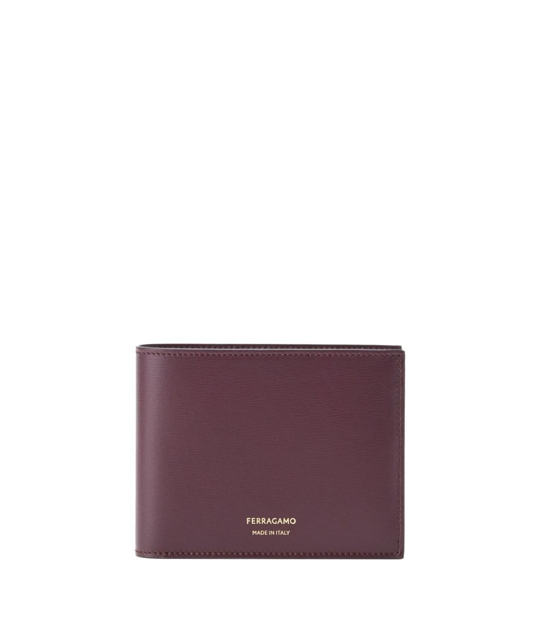 FERRAGAMO Бордовый кожаный кошелек, фото 1