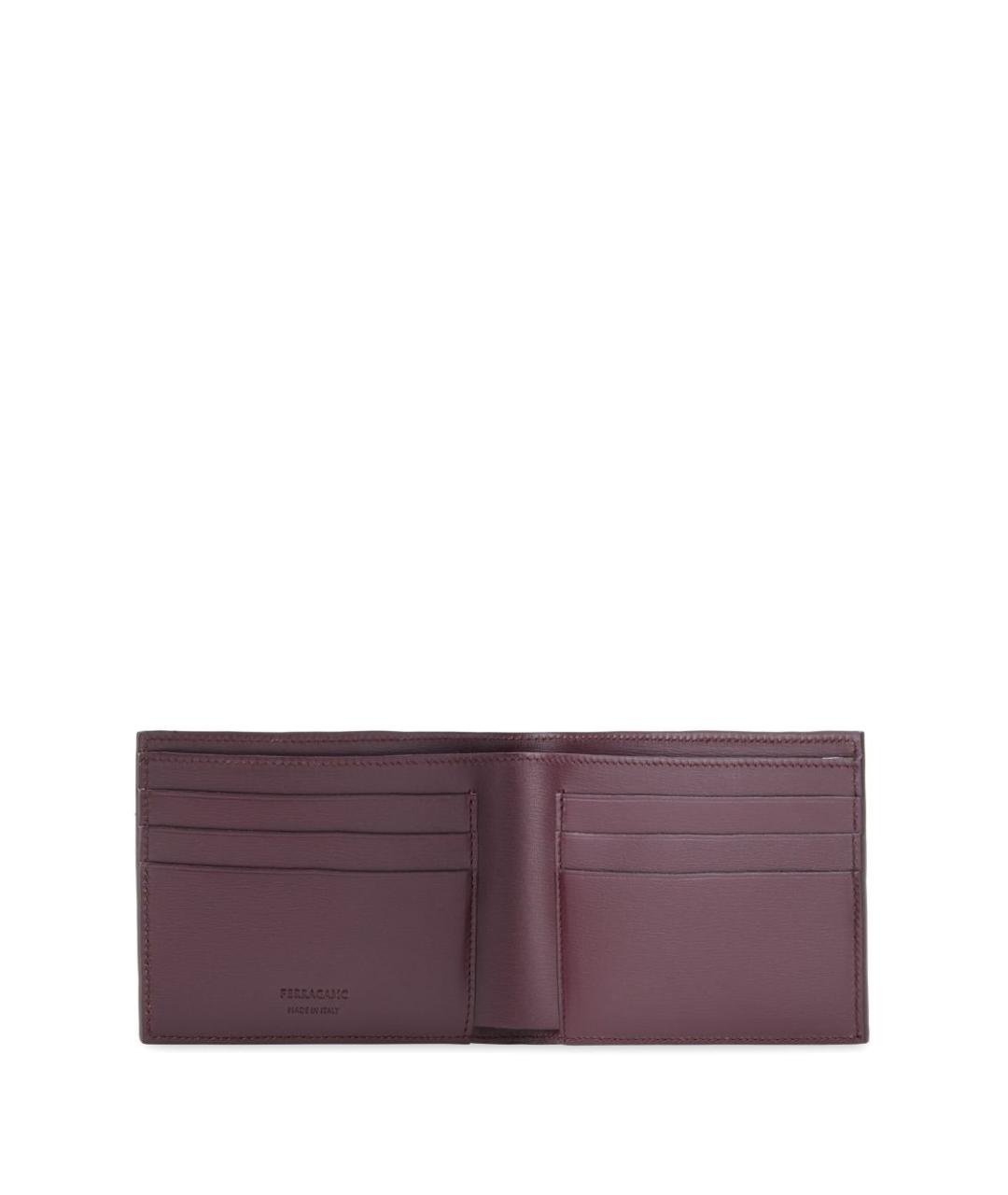 FERRAGAMO Бордовый кожаный кошелек, фото 4