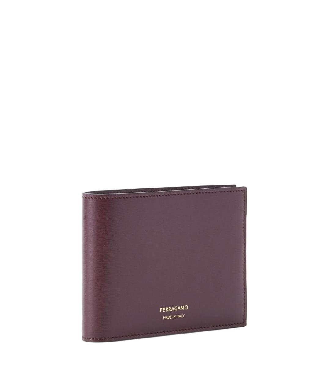 FERRAGAMO Бордовый кожаный кошелек, фото 2