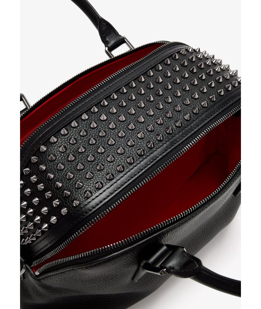CHRISTIAN LOUBOUTIN Черная кожаная сумка на плечо, фото 3