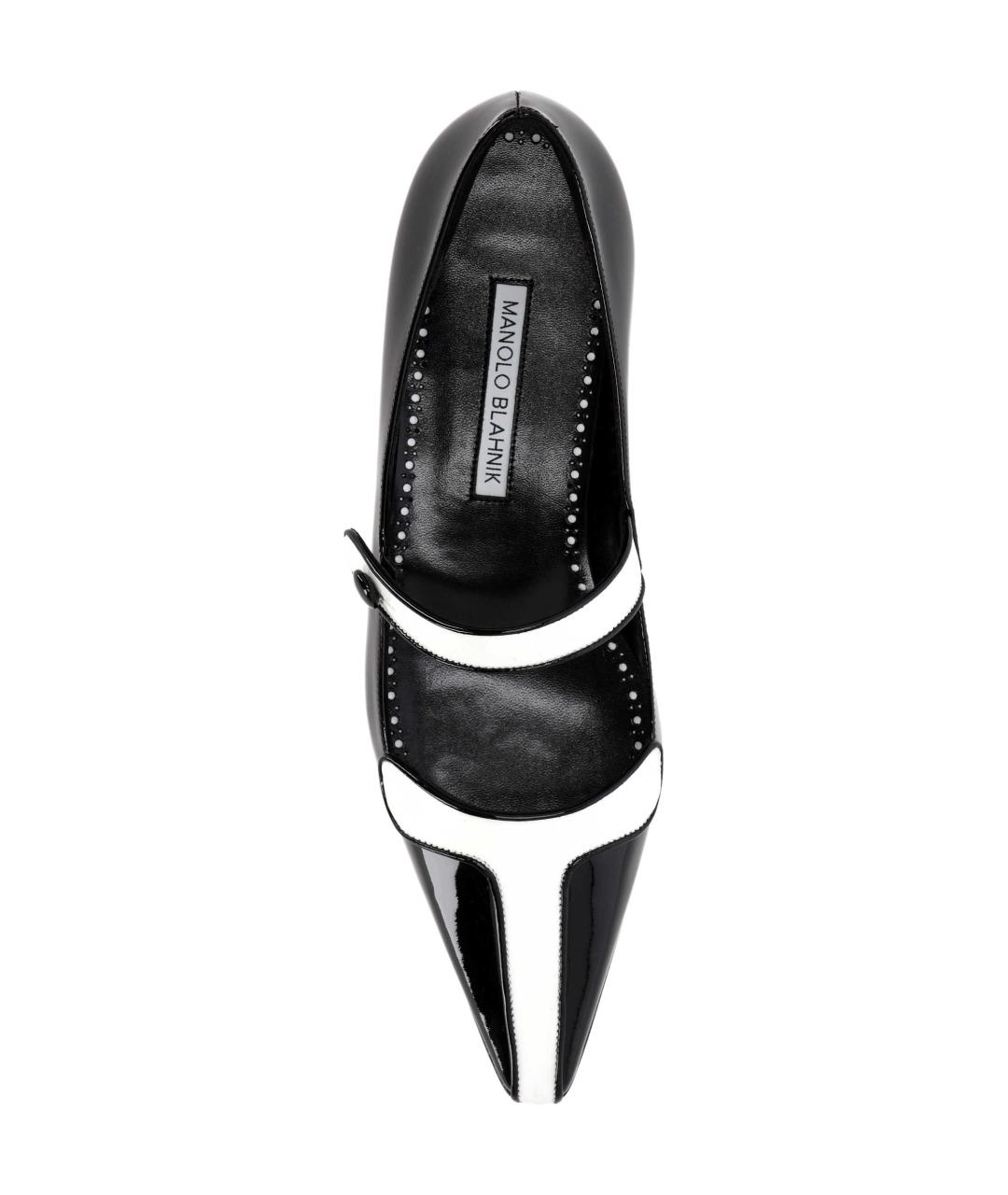 MANOLO BLAHNIK Черные кожаные балетки, фото 4
