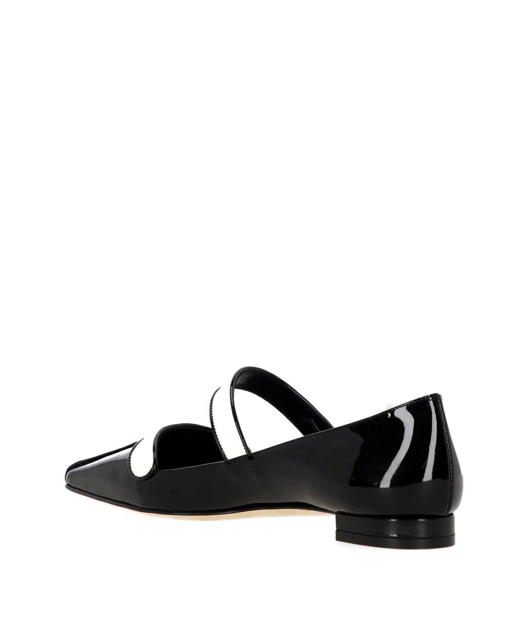 MANOLO BLAHNIK Черные кожаные балетки, фото 3