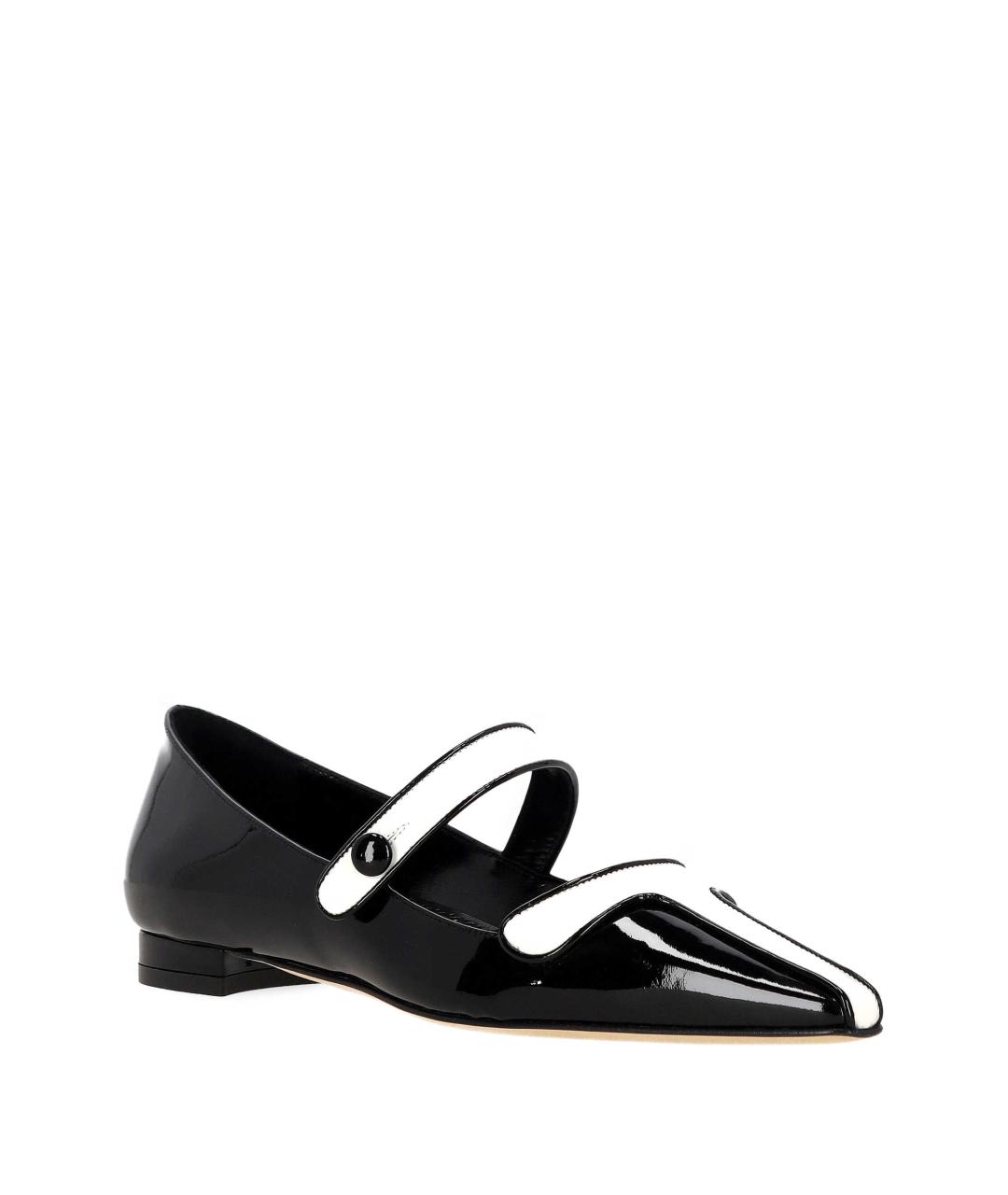 MANOLO BLAHNIK Черные кожаные балетки, фото 2