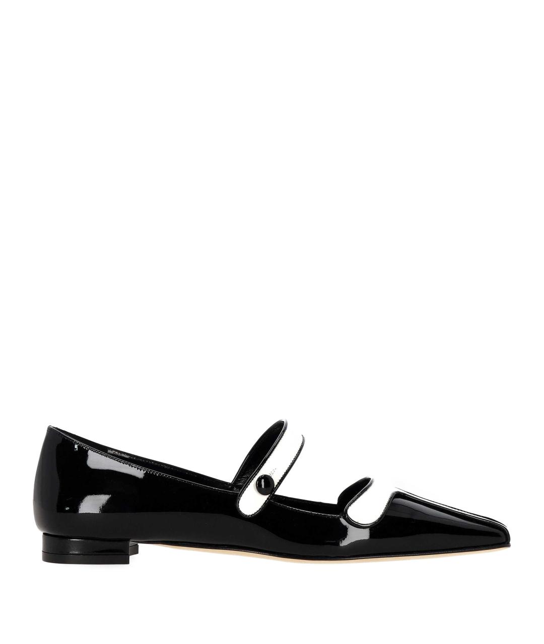MANOLO BLAHNIK Черные кожаные балетки, фото 1