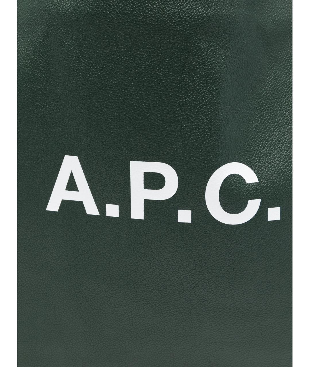 A.P.C. Зеленая сумка тоут, фото 3