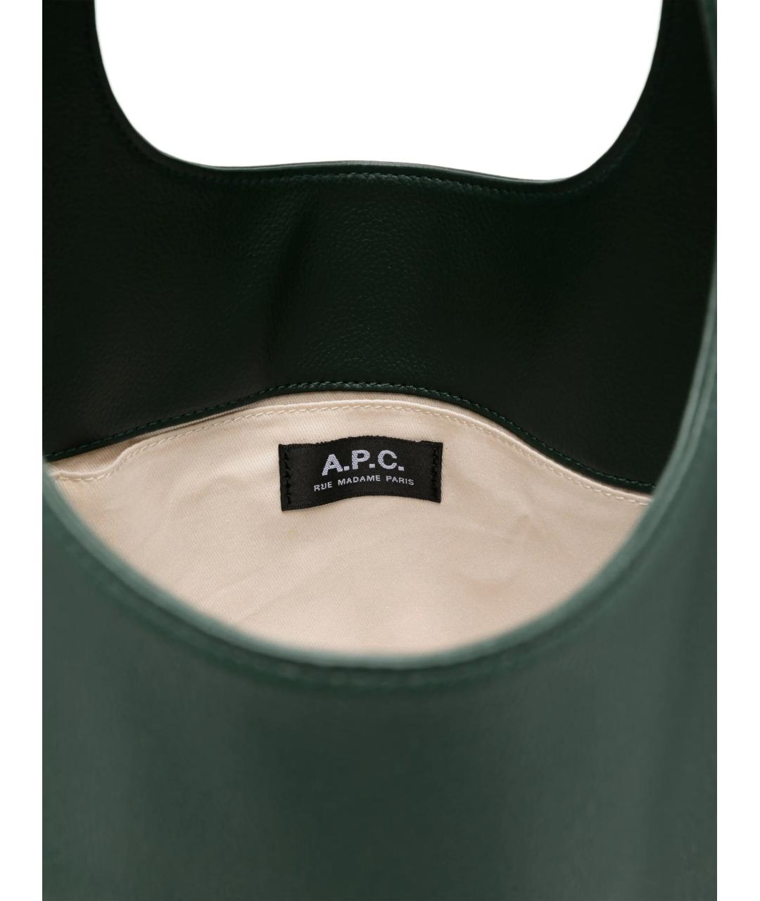A.P.C. Зеленая сумка тоут, фото 4