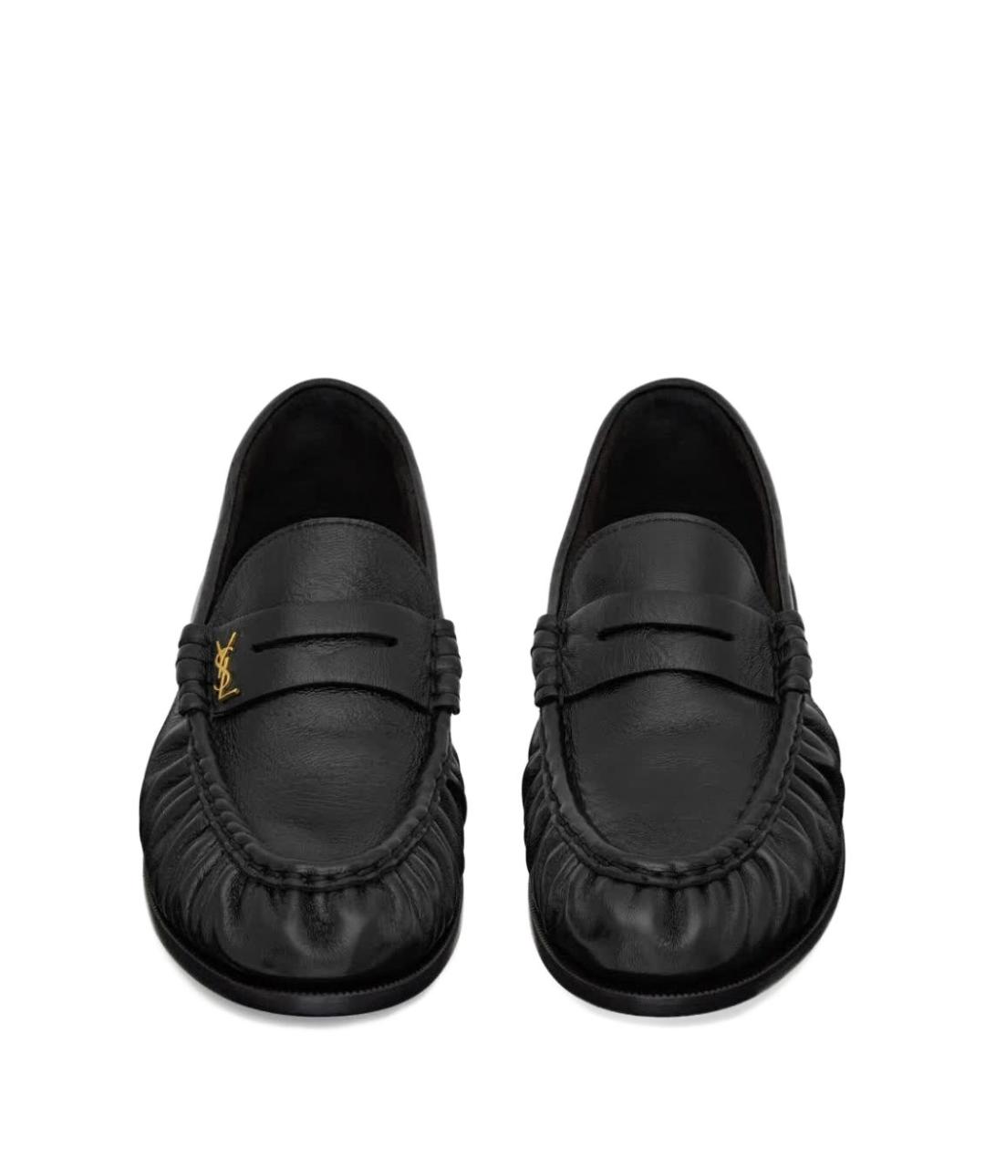 SAINT LAURENT Черные кожаные лоферы, фото 3