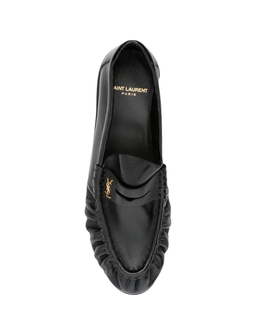 SAINT LAURENT Черные кожаные лоферы, фото 4