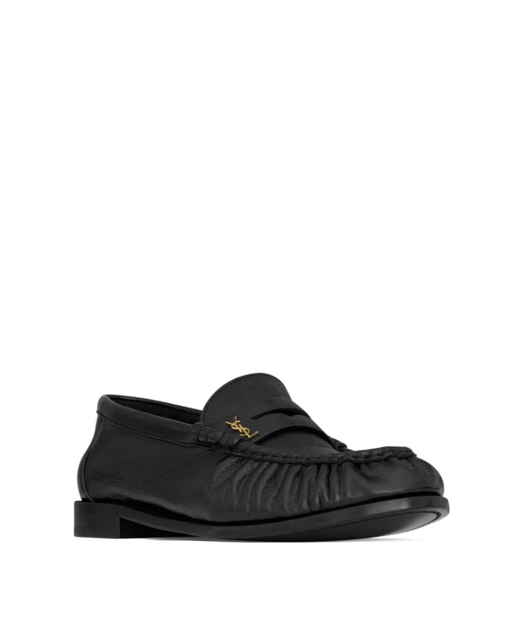 SAINT LAURENT Черные кожаные лоферы, фото 2