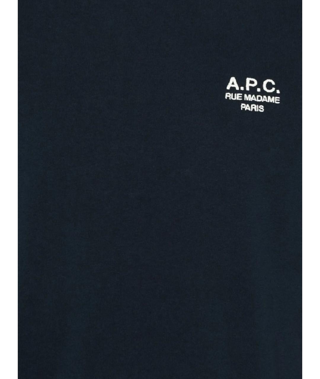 A.P.C. Синяя хлопковая футболка, фото 2