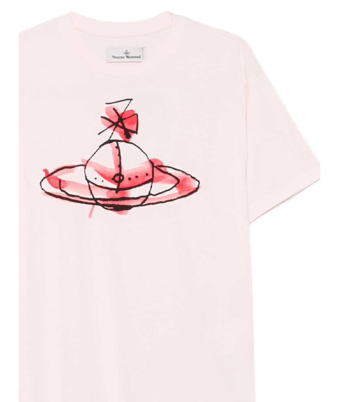 VIVIENNE WESTWOOD Розовая хлопковая футболка, фото 2