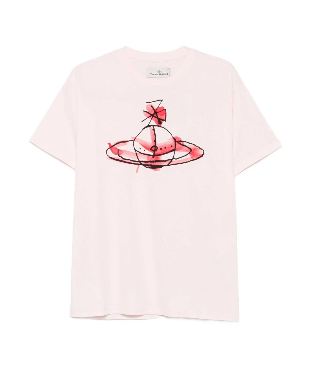 VIVIENNE WESTWOOD Розовая хлопковая футболка, фото 1