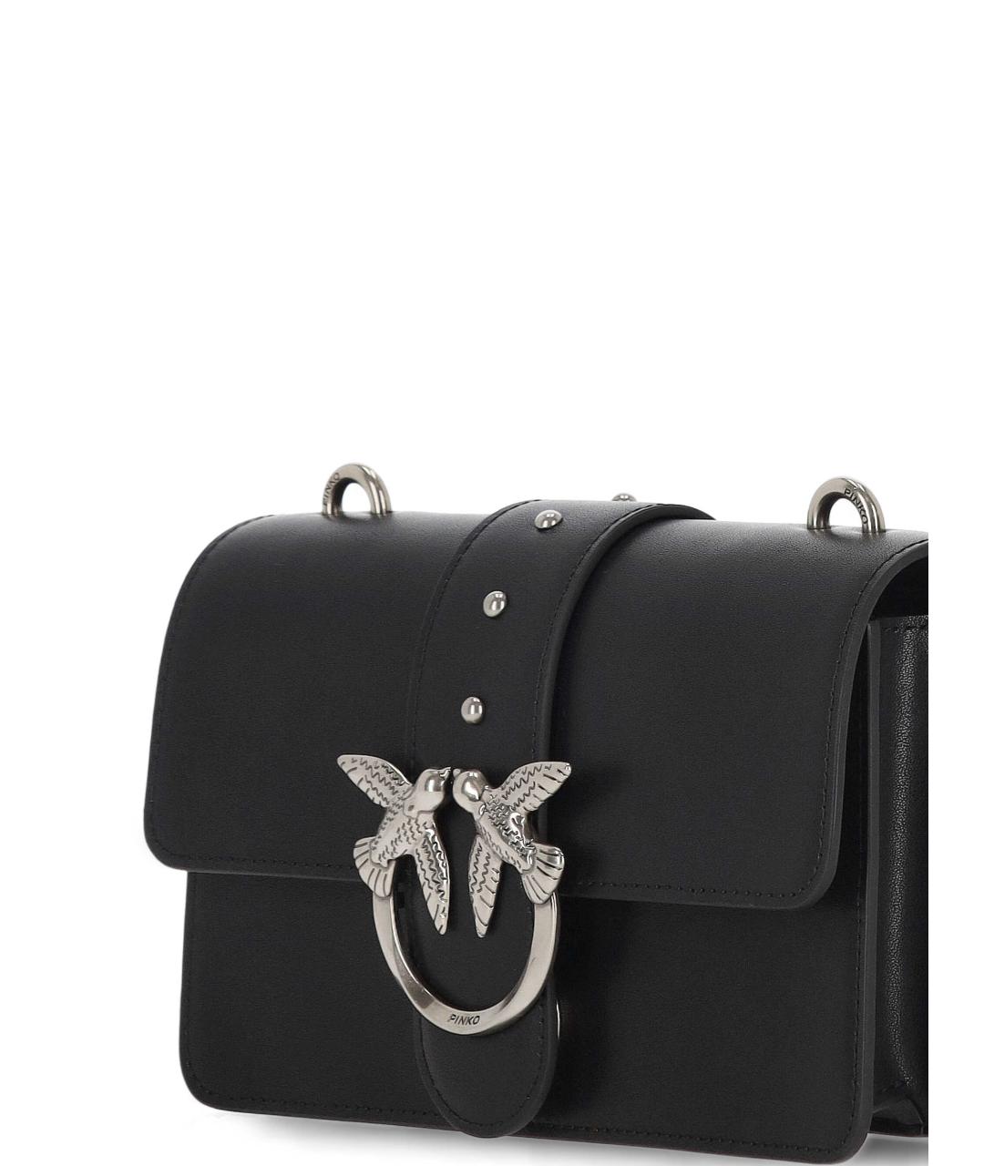 PINKO Черная кожаная сумка через плечо, фото 4