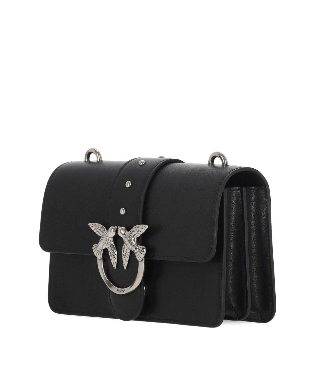 PINKO Черная кожаная сумка через плечо, фото 2