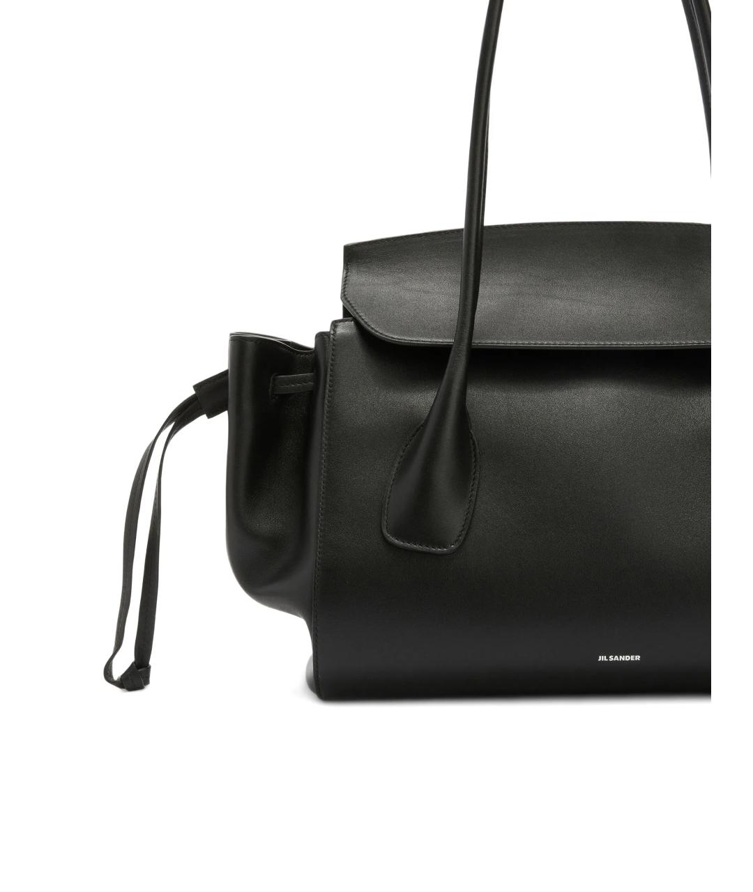 JIL SANDER Черная кожаная сумка тоут, фото 3