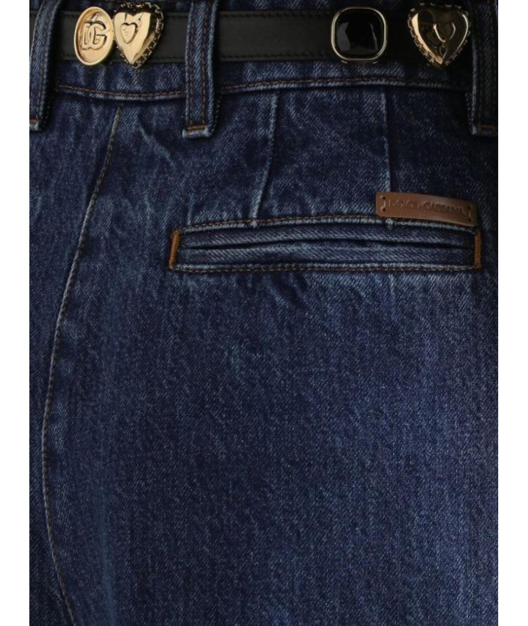 DOLCE&GABBANA Синие хлопковые прямые джинсы, фото 3