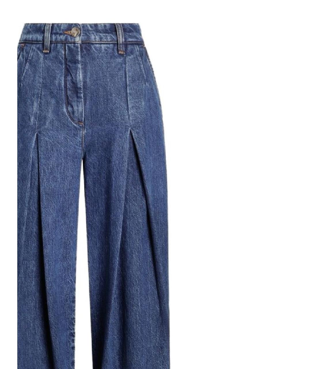DOLCE&GABBANA Синие хлопковые прямые джинсы, фото 2